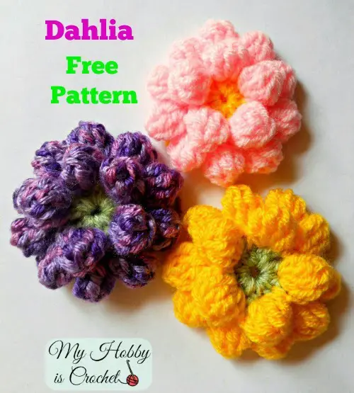 dahlia free crochet pattern myhobbyiscrochet