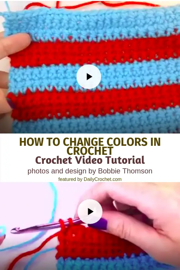 How To Change Colors In Crochet- Crochet Changing Colors At The Beginning Or End Of A Row