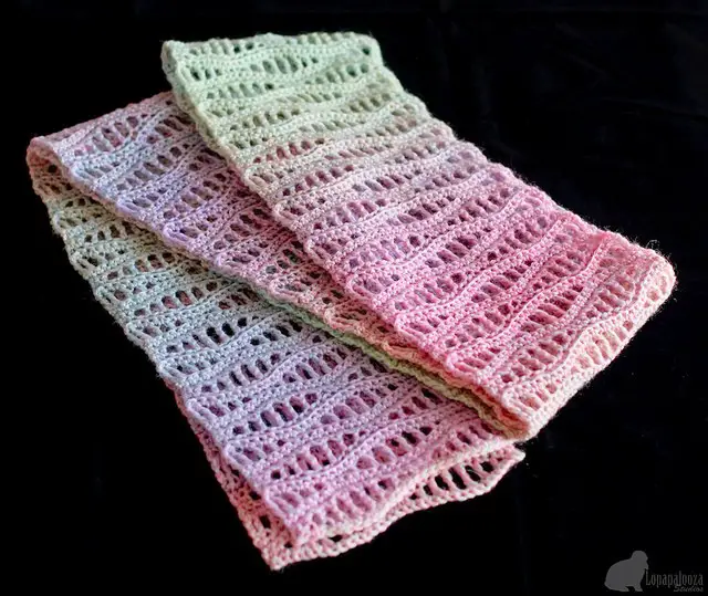 crochet scarf waves pattern 1