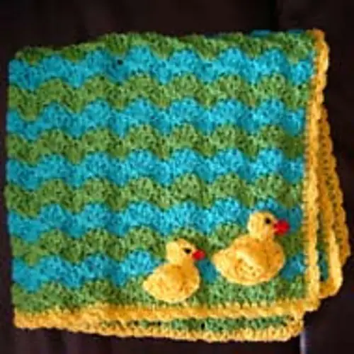 [Free Pattern] Once Upon A Time There Were Two Little Ducks On A Baby Blanket…