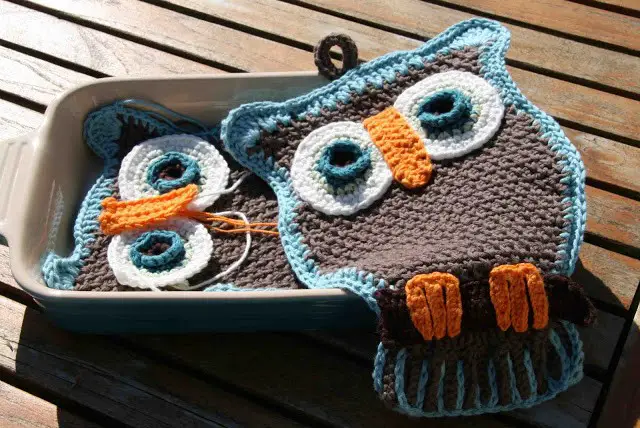 owl potholder cute