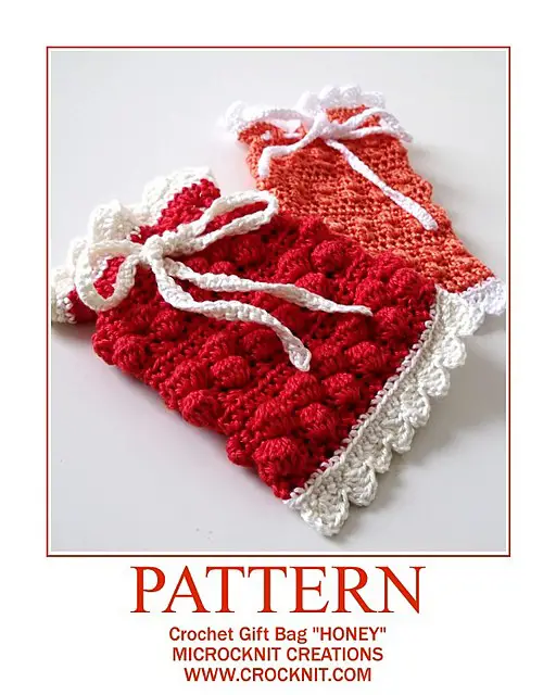[Free Pattern]This Little Crochet Gift Bag Is Easy To Make And Adjust To Whatever Size You Desire