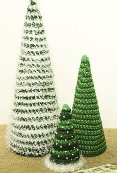 these Insanely Fast and Easy Christmas Trees should definitely be at the top of your Christmas crochet patterns list