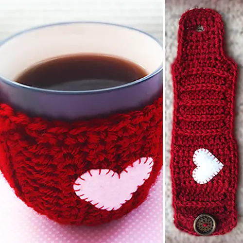 Valentine's Day Mug Cozy by Little Monkeys Crochet