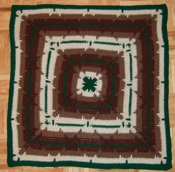In-the-round Square Navajo Lap Blanket by Heather Tucker