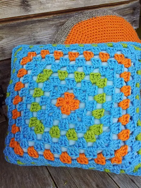 This Fabulous And Bright Granny Square Cushion Is A Super Easy First Crochet Project