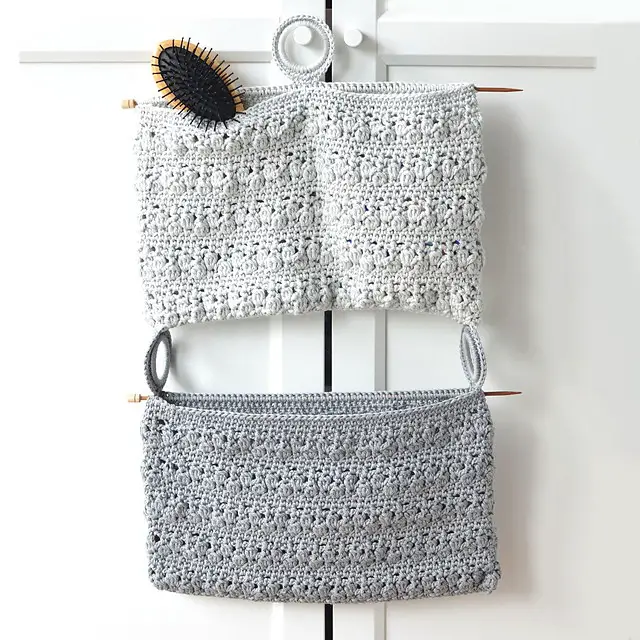 [Free Pattern] Very Easy And Quick Crochet Bloom Bathroom Organizer