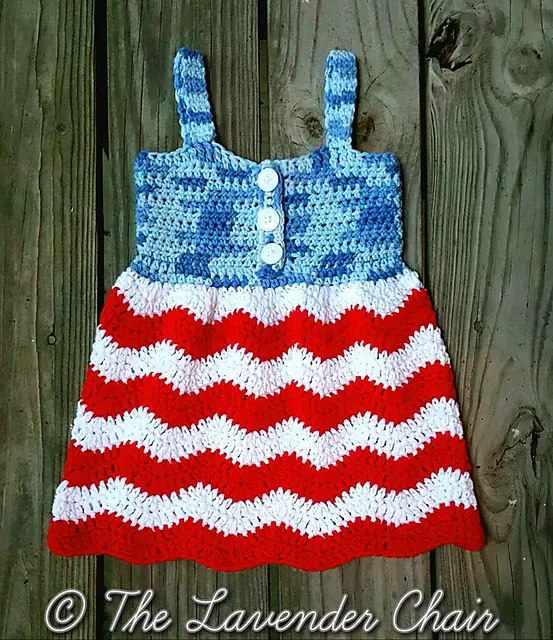 [Free Pattern] Cutest Ever 4th Of July Crochet Dress For Toddlers