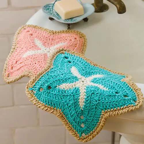 [Free Pattern] Bring The Beach Into Your Kitchen With These Fun Starfish Shaped Dishcloths