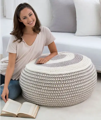 [Free Pattern] Beautiful And Stylish Crochet Pouf For People Who Love Where They Live