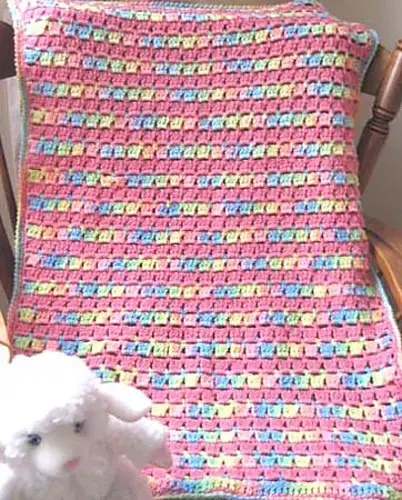 [Free Pattern] Super Easy, And So Precious Block-Stitch Baby Blanket
