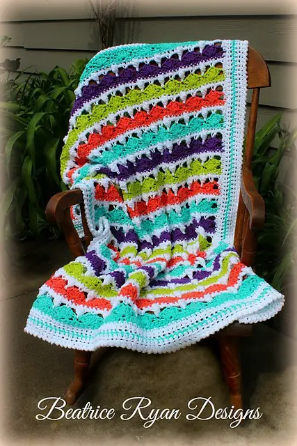 [Free Pattern] Sweet And Colorful Blanket For Mild Summer Days