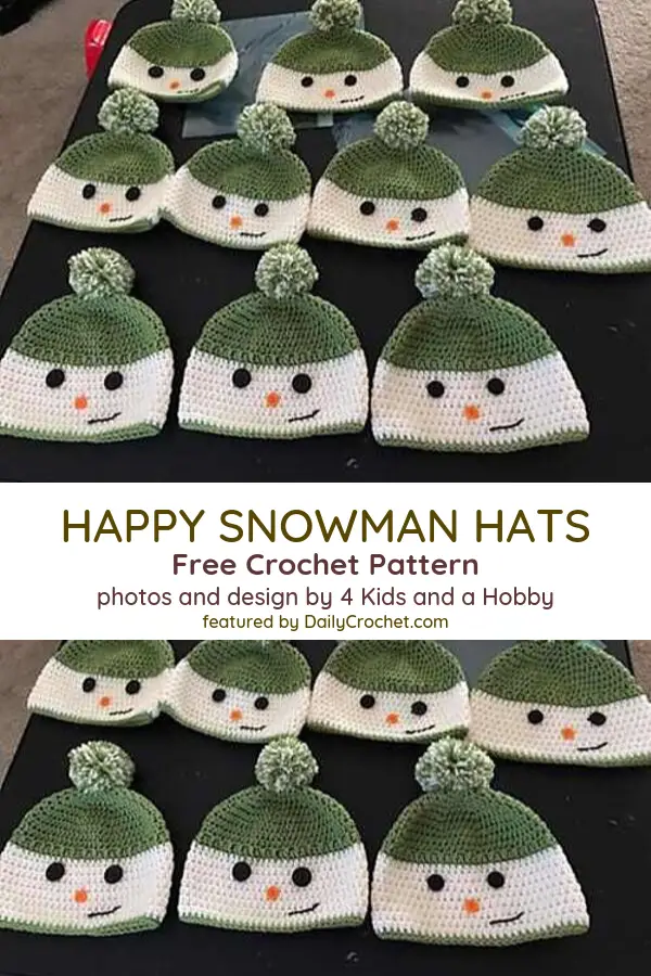 [Free Pattern] Unbelievably Cute Happy Snowman Hat You Can Crochet For A Child