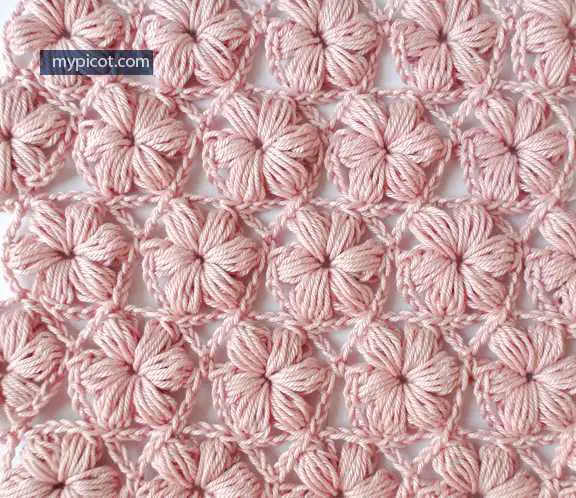 Learn A New Crochet Stitch: Delicate Flower Puff Stitch Pattern