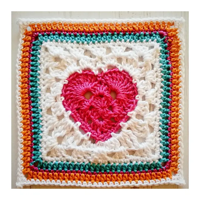 How To Turn A Granny Heart Into A Granny Heart Square