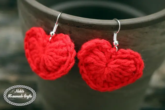 Add Fun Fashion To Any Outfit With These Cute Crochet Heart Earrings