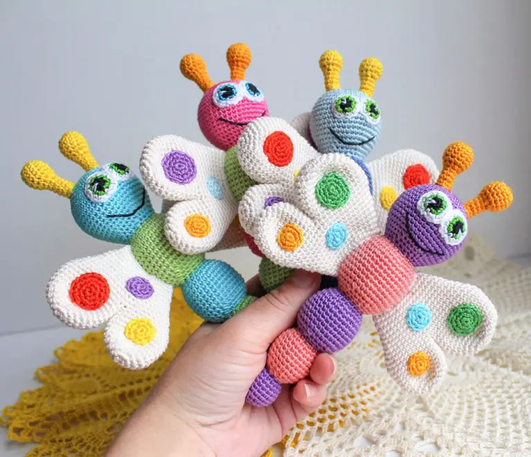 [Free Pattern] Super Cute And Adorable Amigurumi Butterfly Baby Rattle