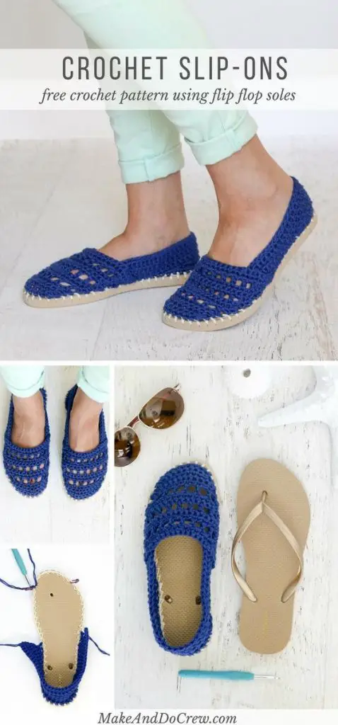 [Free Pattern] This Seaside Crochet Shoes With Rubber Bottoms Will Delight Even The Most Discerning Women