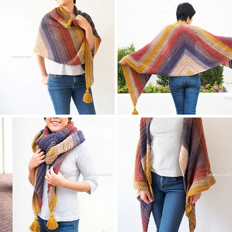 [Free Pattern] Deceptively Simple And Magically Attractive Wrap Perfect For On-The-Go Crocheting