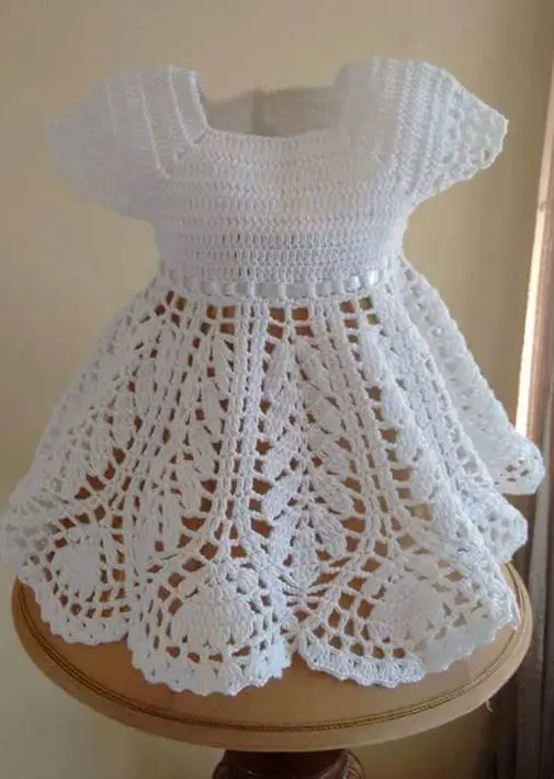[Free Pattern] Dress Up Your Little Girl In This Gorgeous Crocheted Lotus Baby Dress