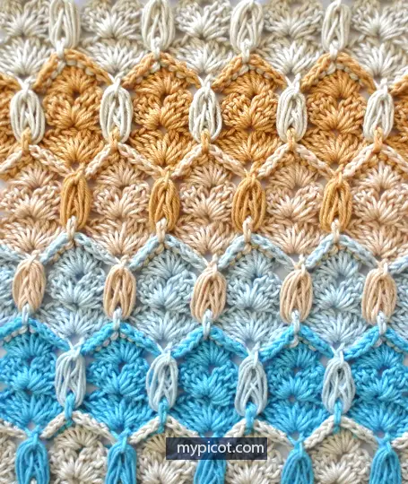 Learn A New Crochet Stitch: Honeycomb And Shells Stitch