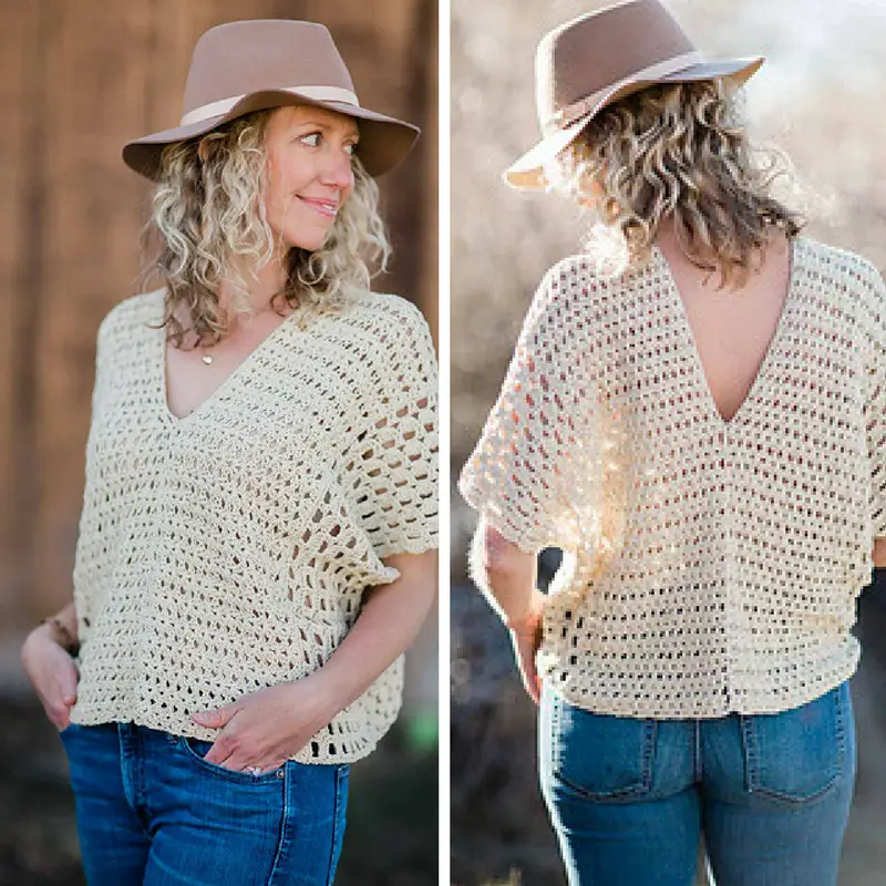 Easy Summer Poncho-Style Top Crochet Pattern