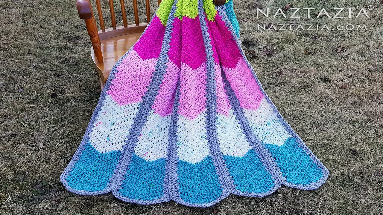 Amazing And Easy Crochet Waterfall Ripple Blanket Free Pattern