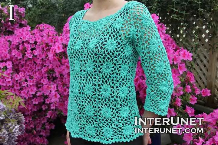 How To Crochet A Women’s Square Motif Lace Blouse