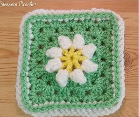 3D Textured Crochet Daisy Granny Square Video Tutorial