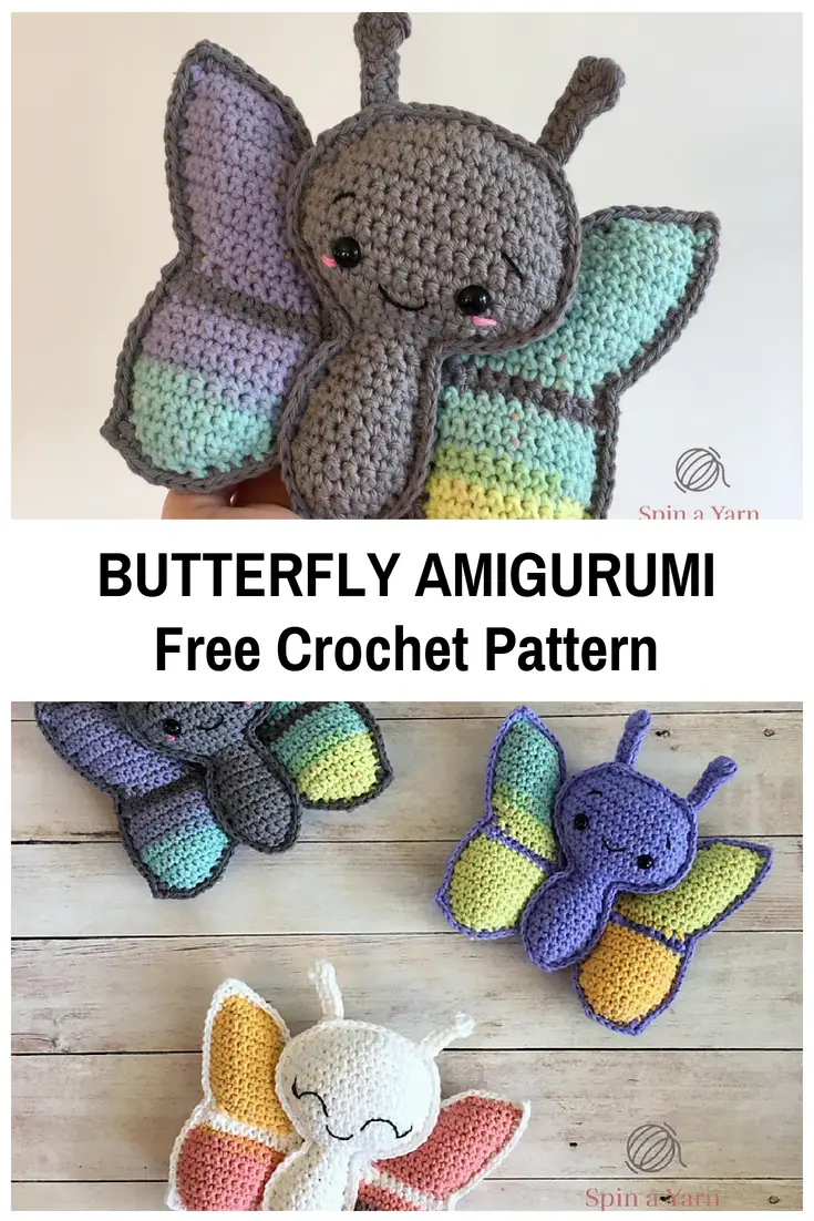 Butterfly Amigurumi With Beautiful Gradient On The Wings [Free Pattern]