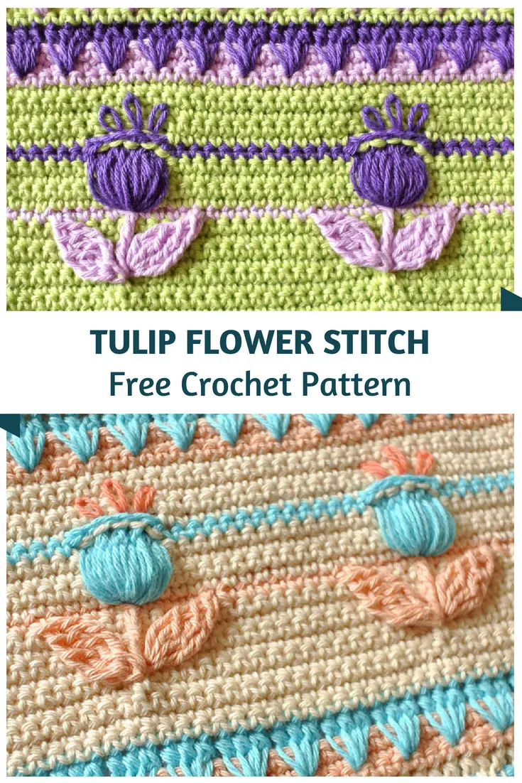 Learn A New Crochet Stitch: Crochet Tulip Flower Stitch