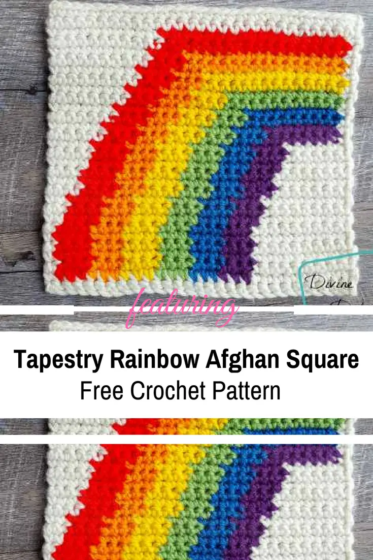 8" Tapestry Rainbow Afghan Square With A Bright And Joyful Design 