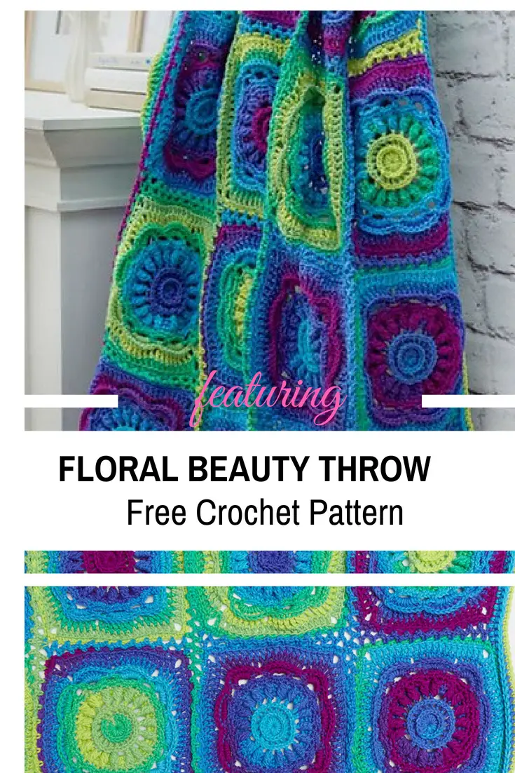 Floral Crochet Blanket Free Pattern