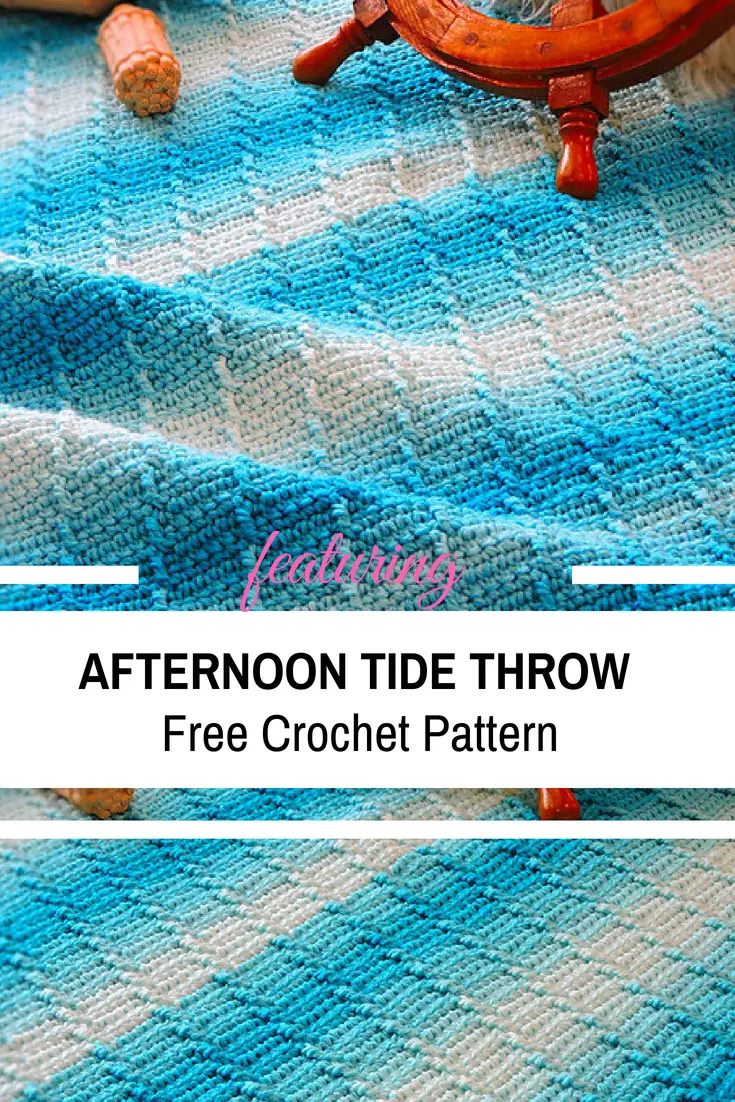 Fabulously Textured Afternoon Tide Throw Crochet Pattern