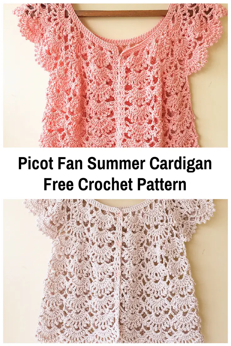 Picot Fan Summer Cardigan Free Crochet Pattern