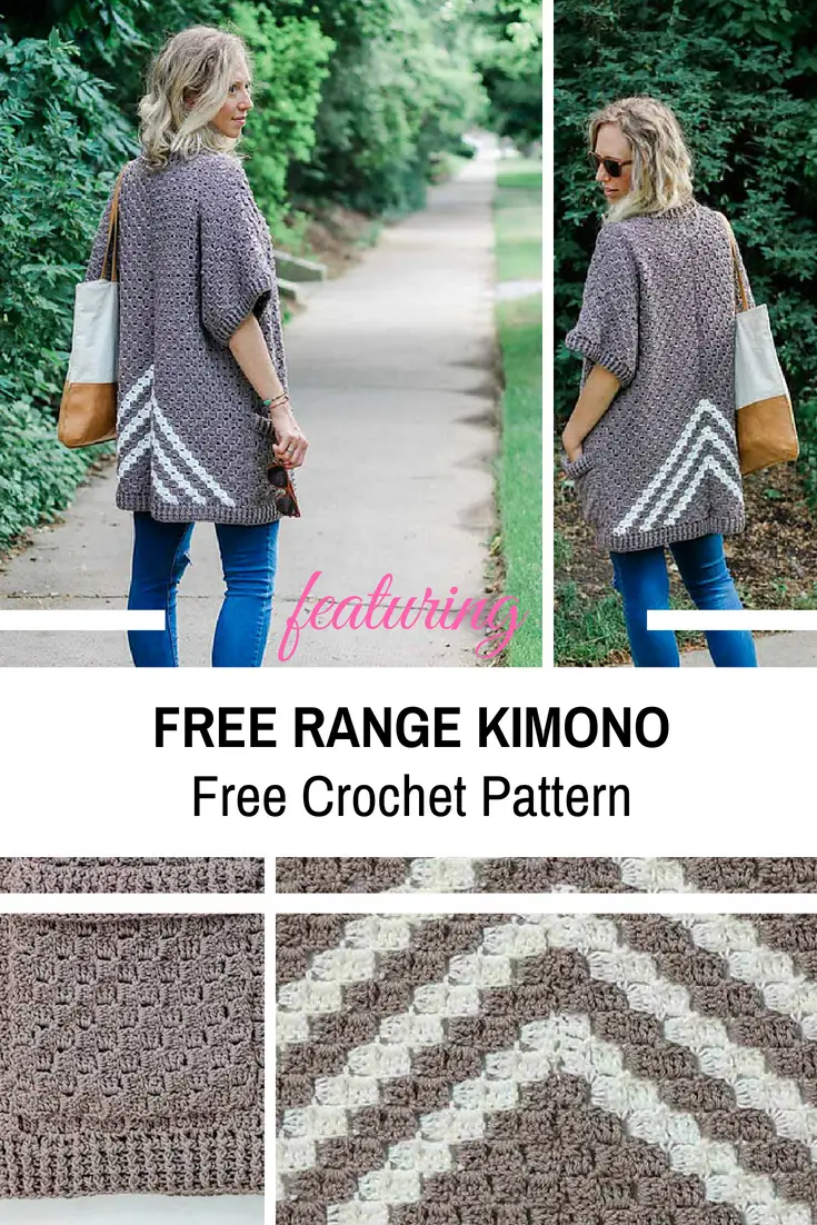Surprisingly Easy C2C Crochet Kimono Sweater Made From Rectangles -Free Pattern