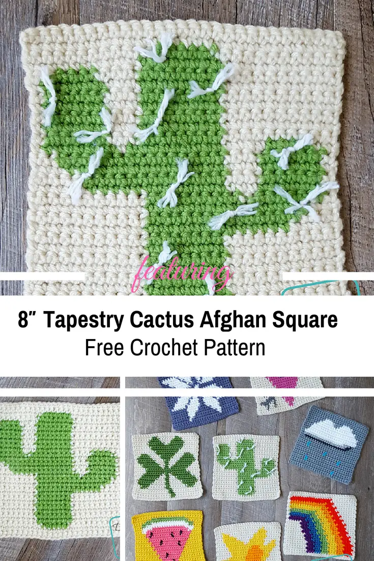 [Free Pattern] Cute Tapestry Crochet Cactus Granny Square