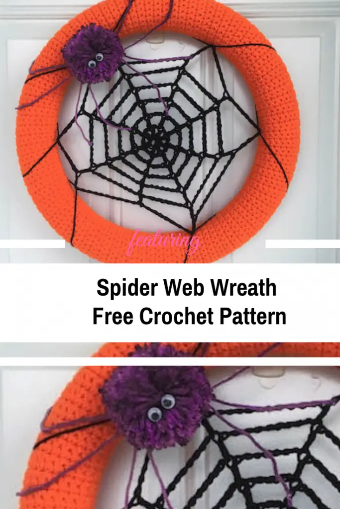 Halloween Crocheted Spider Web Wreath Free Pattern