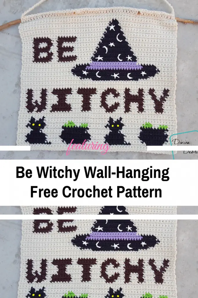 Simple And Cute Be Witchy Crochet Wall Hanging To Add To Your Room [Free Pattern]