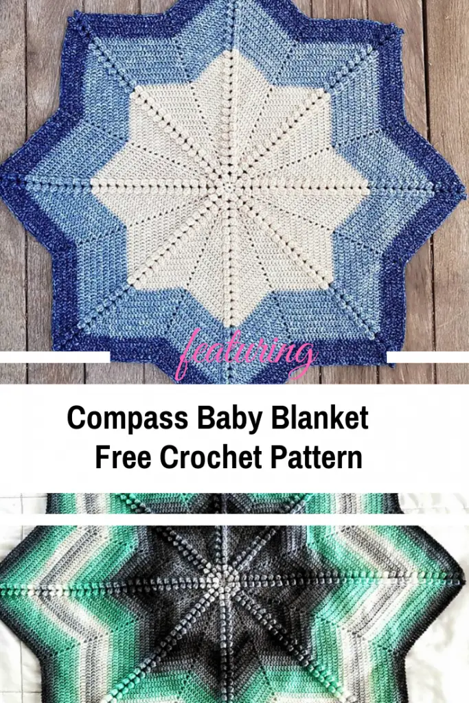 Elegant And Simple 8 Point Star Baby Blanket Free Crochet Pattern