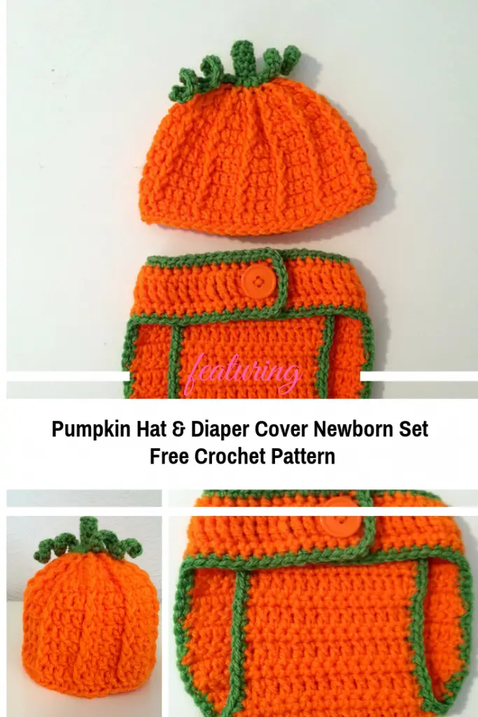 Crochet Pumpkin Hat And Diaper Cover