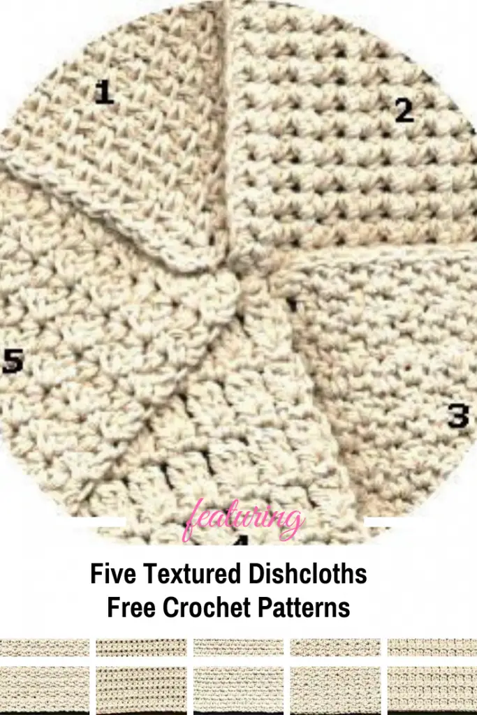 [Free Pattern] Five Textured Dishcloth Crochet Patterns You Will Love