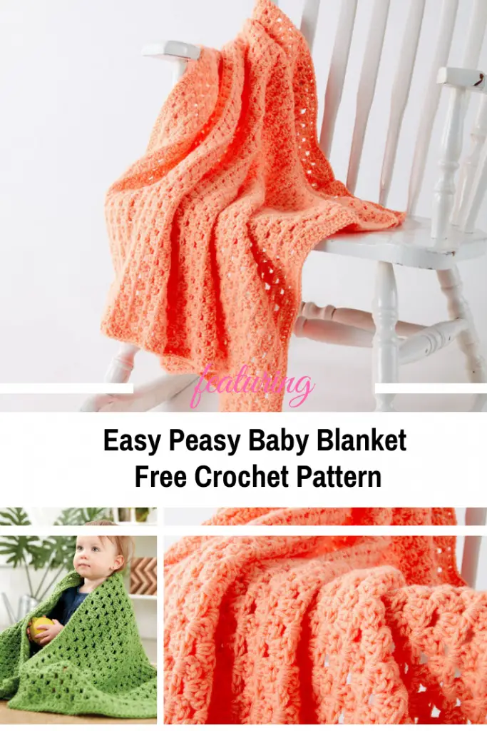 [Free Pattern] Easy Peasy Crochet Baby Blanket in Caron One Pound