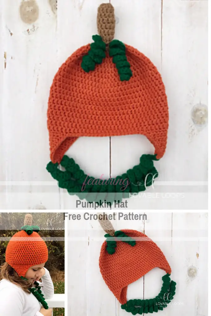 Crochet Pumpkin Hat With Earflaps Free Pattern For Baby, Toddler And Adults