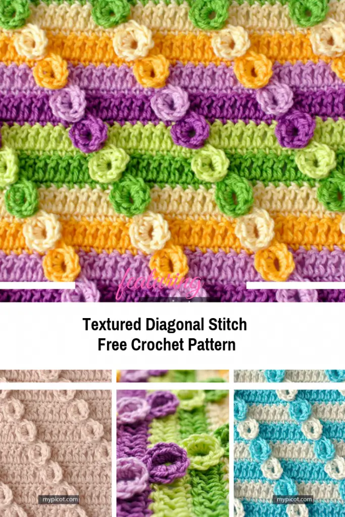 Crochet Textured Diagonal Stitch Free Pattern