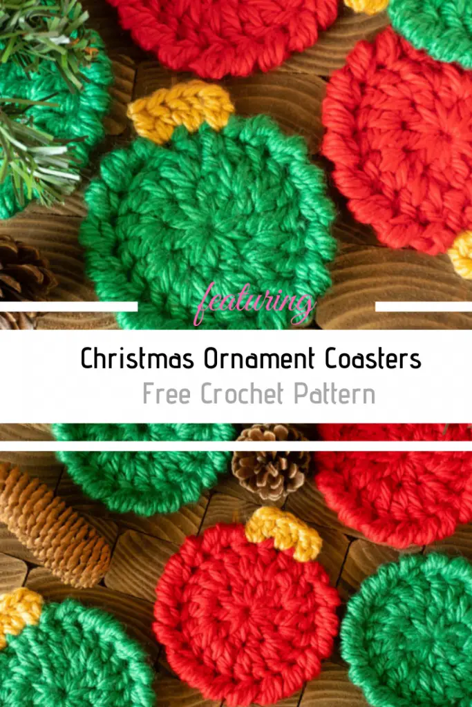 Christmas Ornament Coasters – Free Crochet Pattern