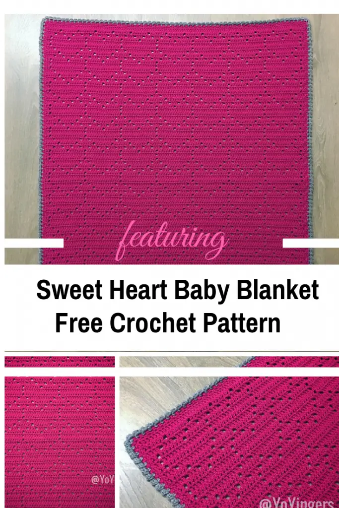 Sweet Heart Crochet Baby Blanket Free Pattern With Lots Of Love For You