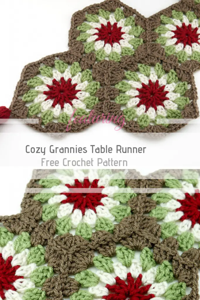 Festive Crochet Granny Square Table Runner Pattern With Pretty Tassels