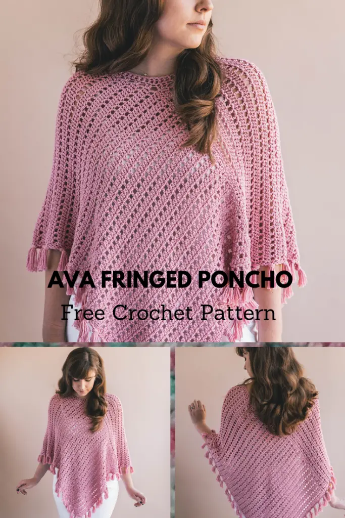 How To Crochet A Simple Poncho With Tassel Style Fringe