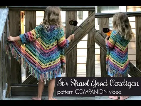 Awesome Wearable Triangle Shawl With Sleeves And Fringe For The Little Girls In Your Life